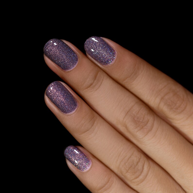 Chateau Charcoal Grey Holographic Shimmer Nail Polish image 6