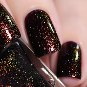 Underground - Deep Black Holographic Shimmer Jelly Nail Polish