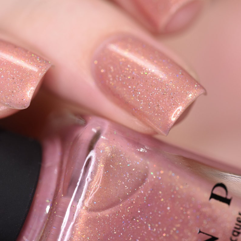 Bliss Soft Pink Holographic Nail Polish image 1