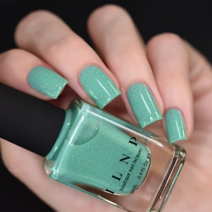 Riding Waves Vivid Mint Holographic Nail Polish image 4