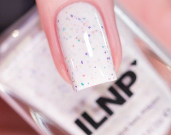 Sugar High - Creamy White Multi-Colored Speckled Nail Polish