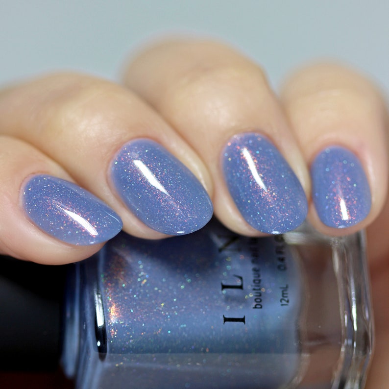 Dusk To Dawn Dusky Blue Holographic Nail Polish image 8