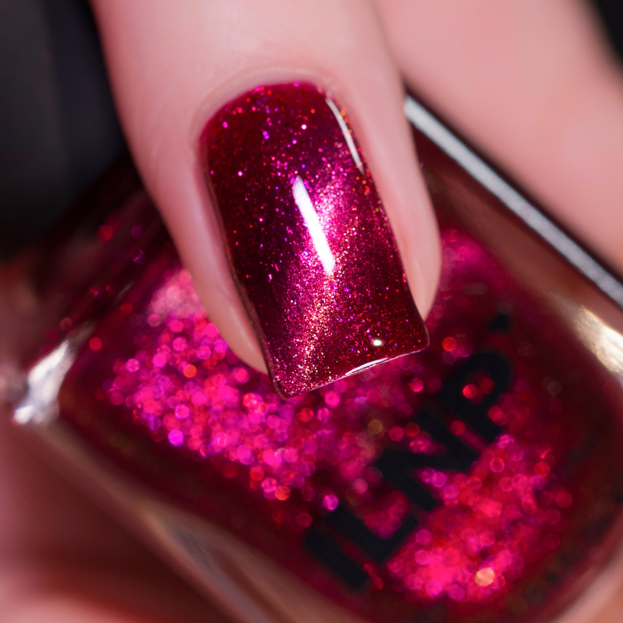 Rogue Glowing Crimson Holographic Nail Polish -  Israel