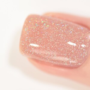 Sandy Baby Peach Beige Holographic Sheer Jelly Nail Polish image 4