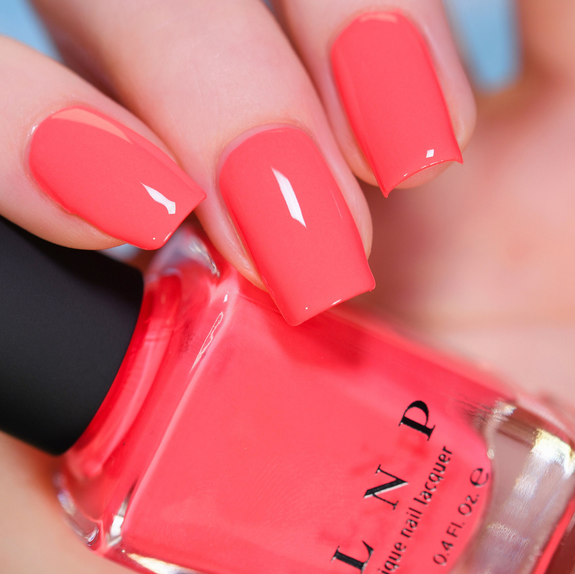 Summer Warm Neon Coral Pink Cream Nail Polish Etsy