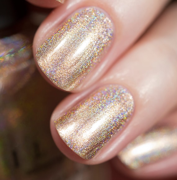 Cuenta atrás Champagne Gold Esmalte de uñas holográfico - Etsy México