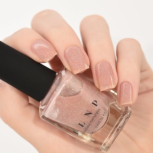 Sandy Baby Peach Beige Holographic Sheer Jelly Nail Polish image 3