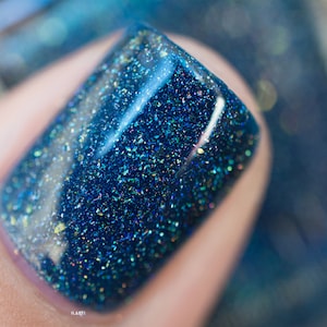 After Midnight Prussian Blue Holographic Nail Polish image 3