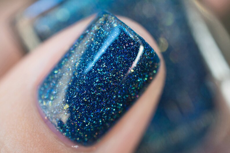 After Midnight Prussian Blue Holographic Nail Polish image 3