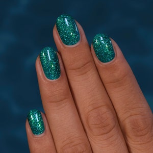 Paradise Tropical Teal-Green Holographic Jelly Nail Polish image 5