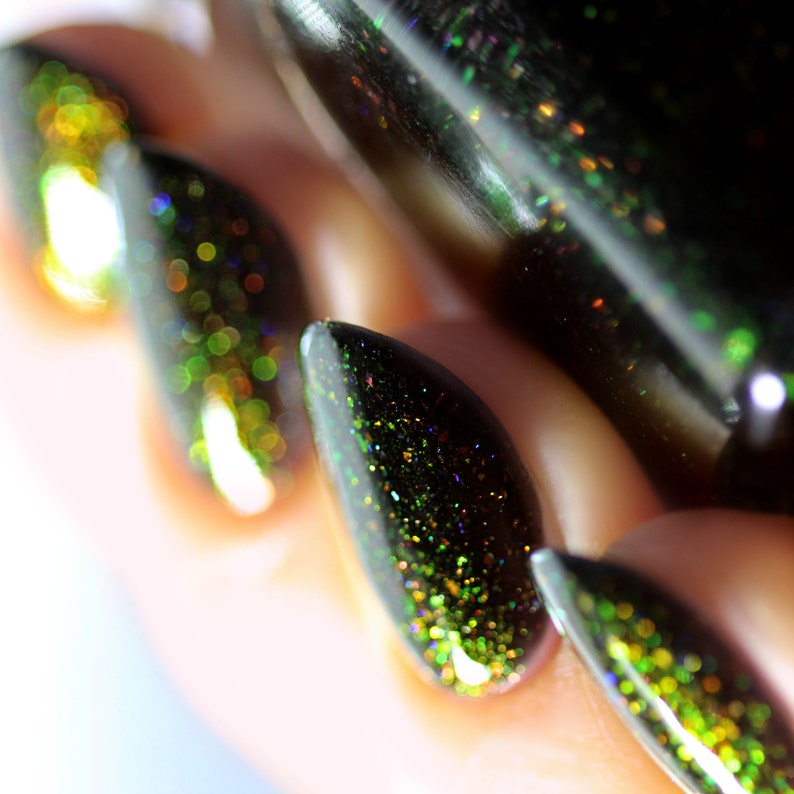 Underground Deep Black Holographic Shimmer Jelly Nail Polish image 9