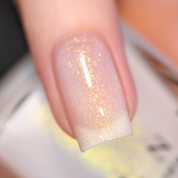 Pina Colada - Sheer White Holographic Jelly Nail Polish