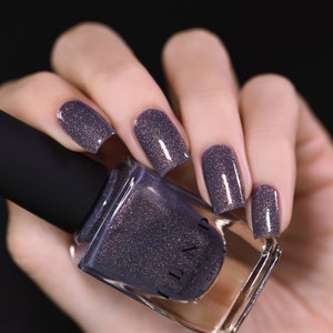 Chateau Charcoal Grey Holographic Shimmer Nail Polish image 3