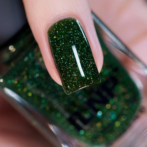 Forest Drive - Holiday Green Holographic Jelly Nail Polish