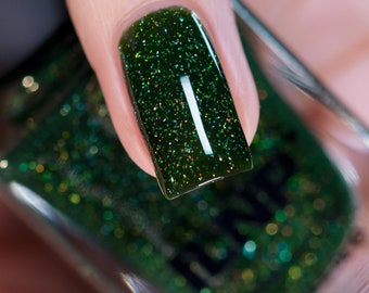Forest Drive - Holiday Green Holographic Jelly Nail Polish