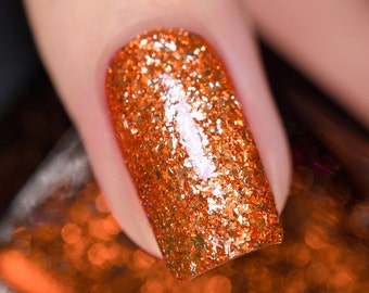 Trick or Treat - Vivid Orange Holographic Ultra Metallic Nail Polish