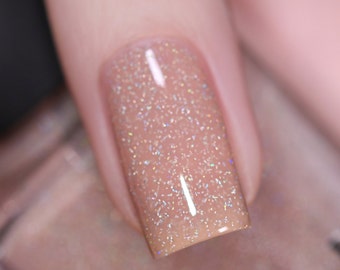 Toasted - Soft Beige Holographic Jelly Nail Polish