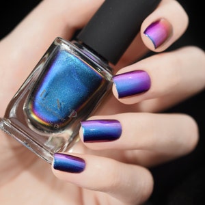 Birefringence Blue, Purple, Red, Green, Yellow, Orange Ultra Chrome Color Shifting Nail Polish image 4