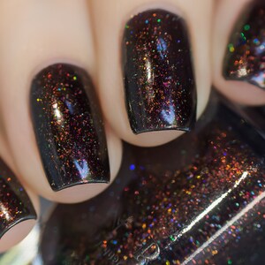 Underground Deep Black Holographic Shimmer Jelly Nail Polish image 10