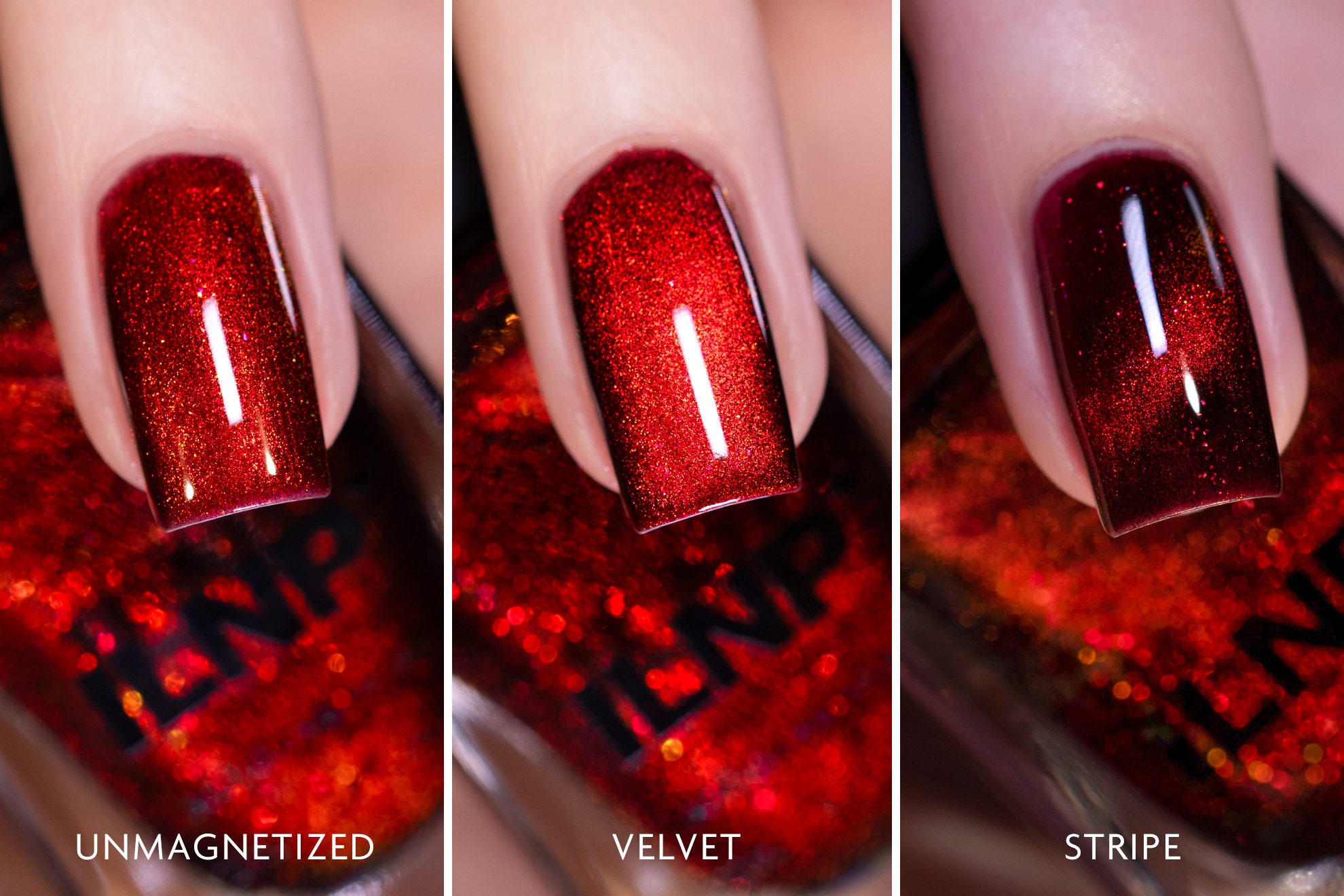 Velvet Red Nails That Shine Like Poison