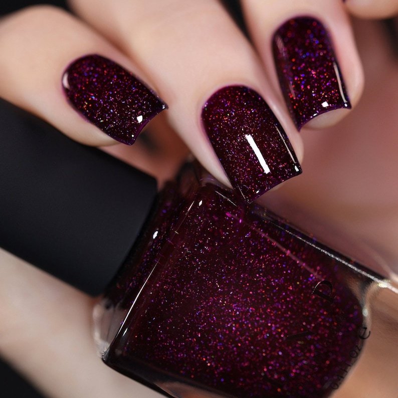 Madeline - Delicious Dark Berry Holographic Nail Polish image 1