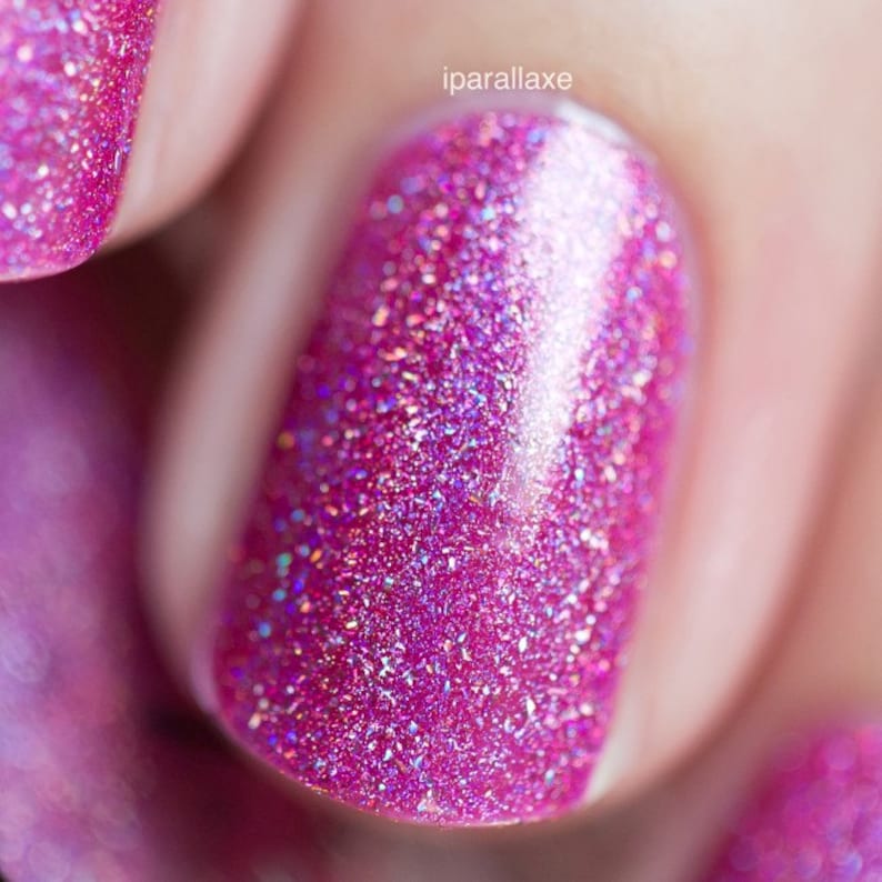 Paige Berry Pink Holographic Nail Polish image 6
