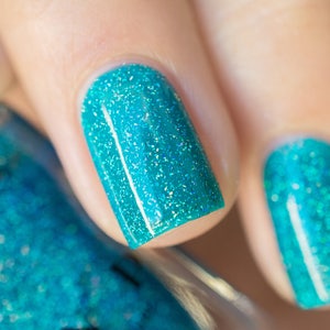 Surfboard Tropical Turquoise Holographic Sheer Jelly Nail Polish image 5