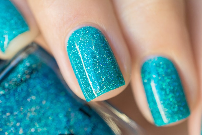 Surfboard Tropical Turquoise Holographic Sheer Jelly Nail Polish image 5