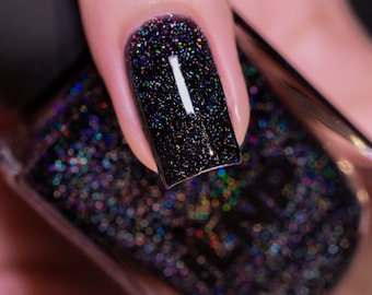 Cityscape - True Black Holographic Jelly Nail Polish