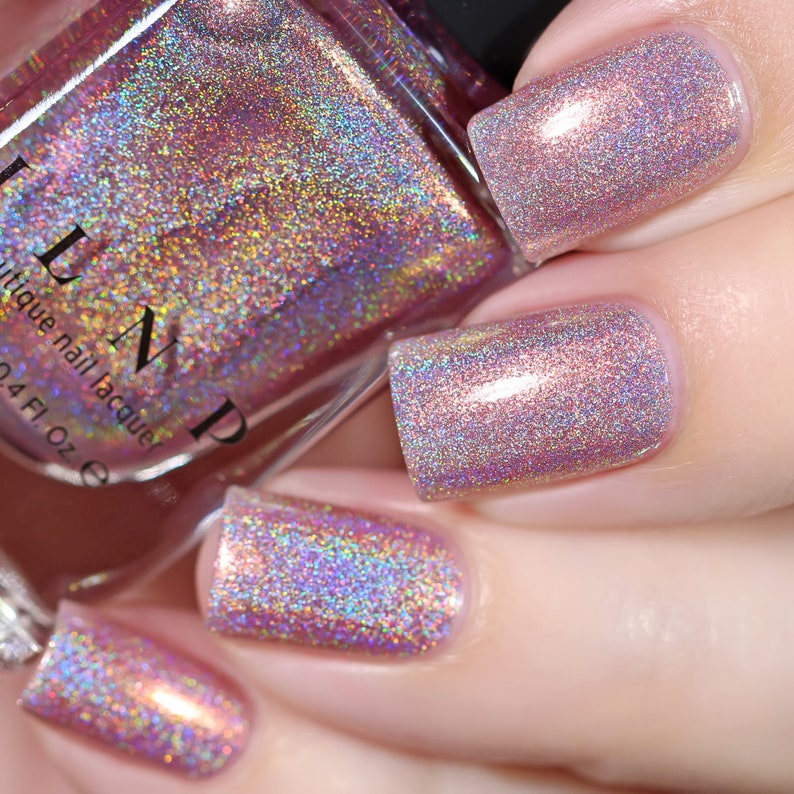 Morning Rays Mauve Pink Holographic Shimmer Nail Polish image 5