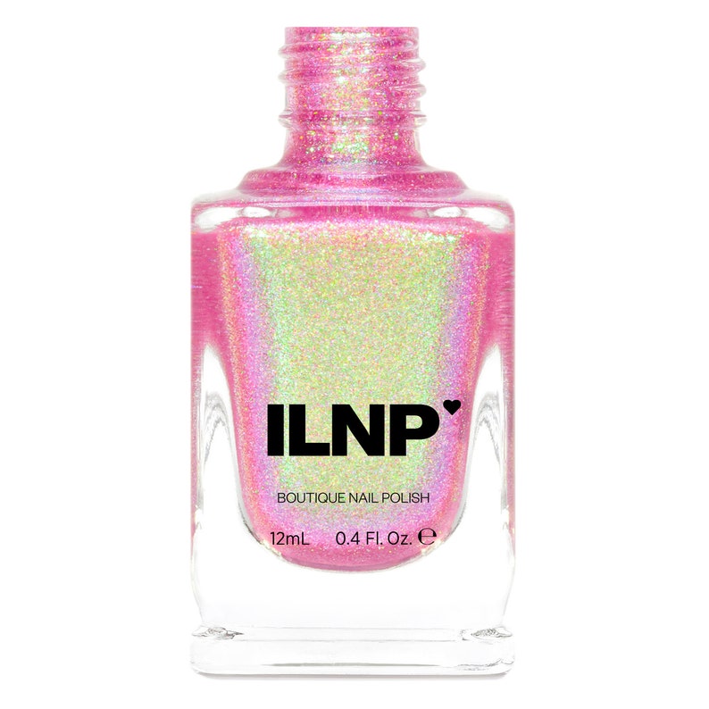 Pixie Party Vernis à ongles gelée holographique rose lumineux image 2