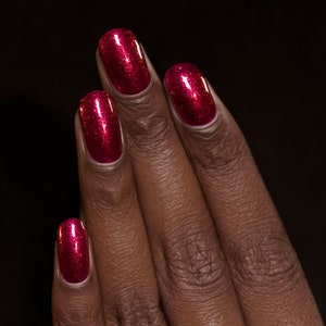 Ruby Vibrant Red Shimmer Nail Polish image 5