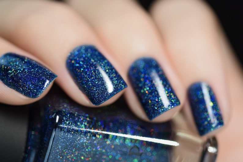 After Midnight Prussian Blue Holographic Nail Polish image 4