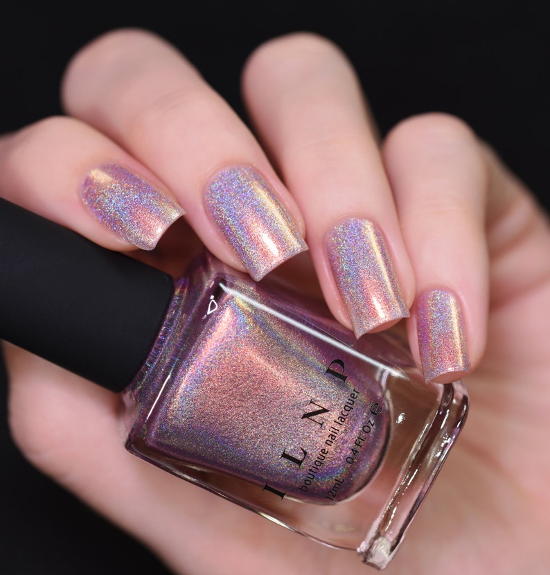 Morning Rays Mauve Pink Holographic Shimmer Nail Polish image 3