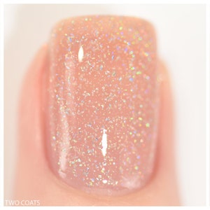 Sandy Baby Peach Beige Holographic Sheer Jelly Nail Polish image 5