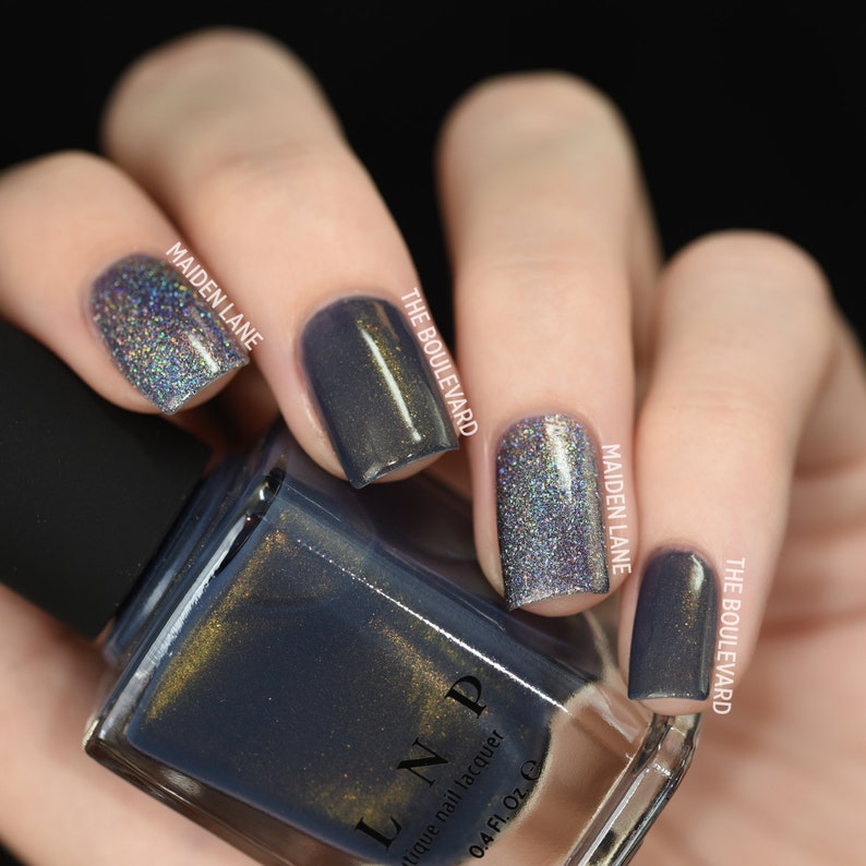 The Boulevard Slate Grey Shimmer Nail Polish image 4