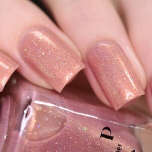 Bliss Soft Pink Holographic Nail Polish image 5