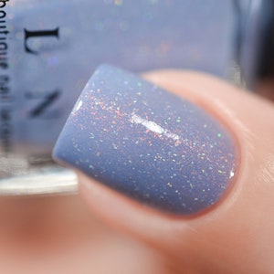 Dusk To Dawn Dusky Blue Holographic Nail Polish image 10