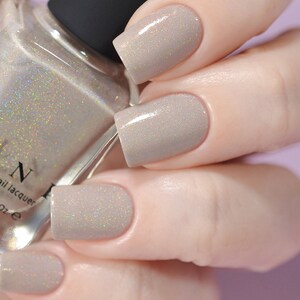 Set In Stone Creamy Greige Holographic Nail Polish image 6