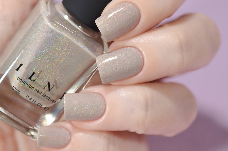 Set In Stone Creamy Greige Holographic Nail Polish image 6