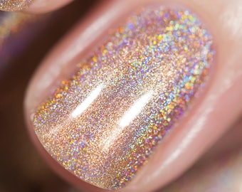 Soft Focus - Cozy Medium Beige Ultra Holographic Nail Polish