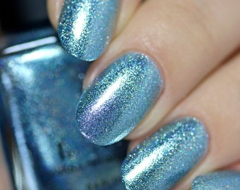 New Day - Icy Blue Holographic Metallic Nail Polish