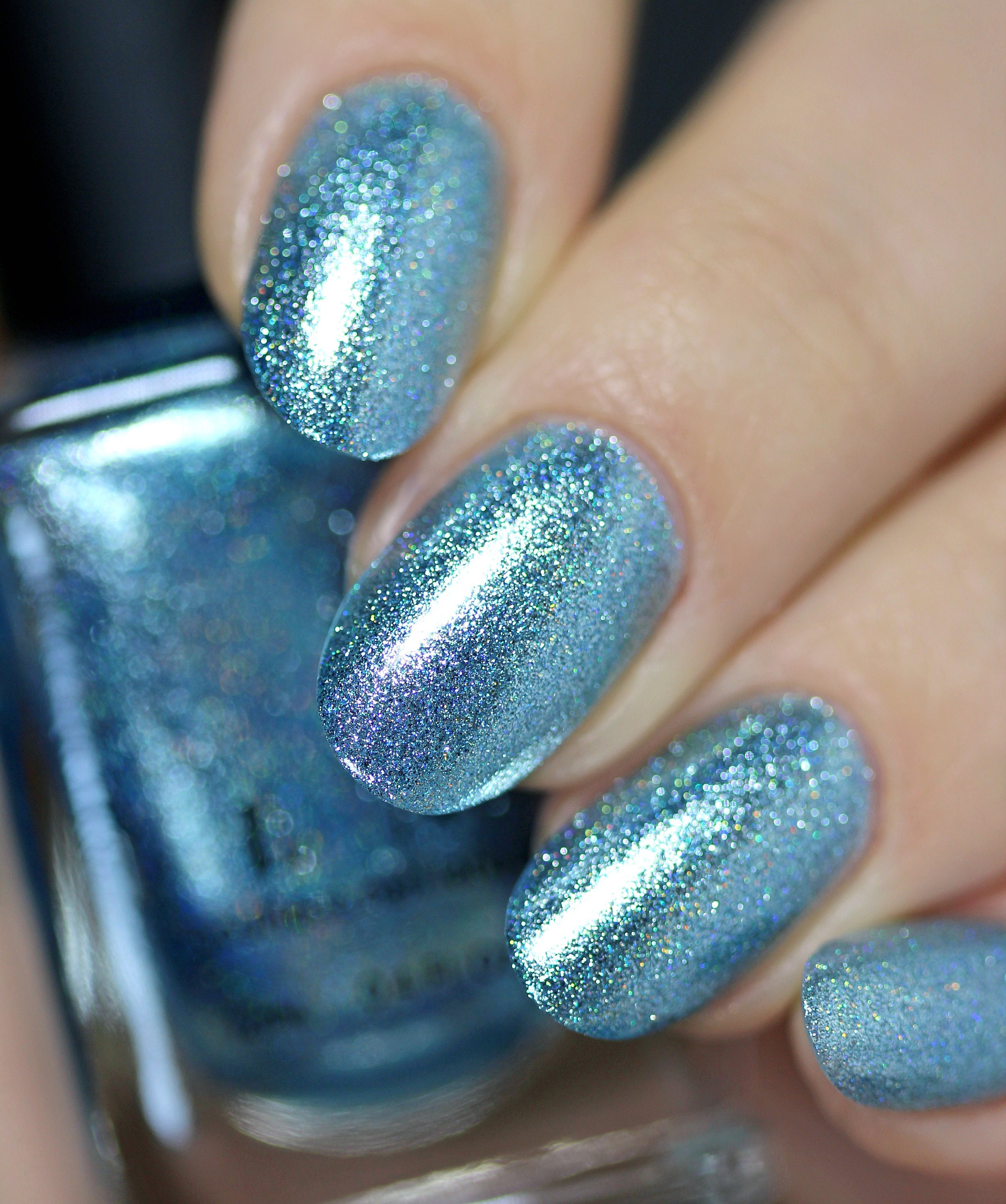 New Day Icy Blue Holographic Metallic Nail Polish Etsy Canada
