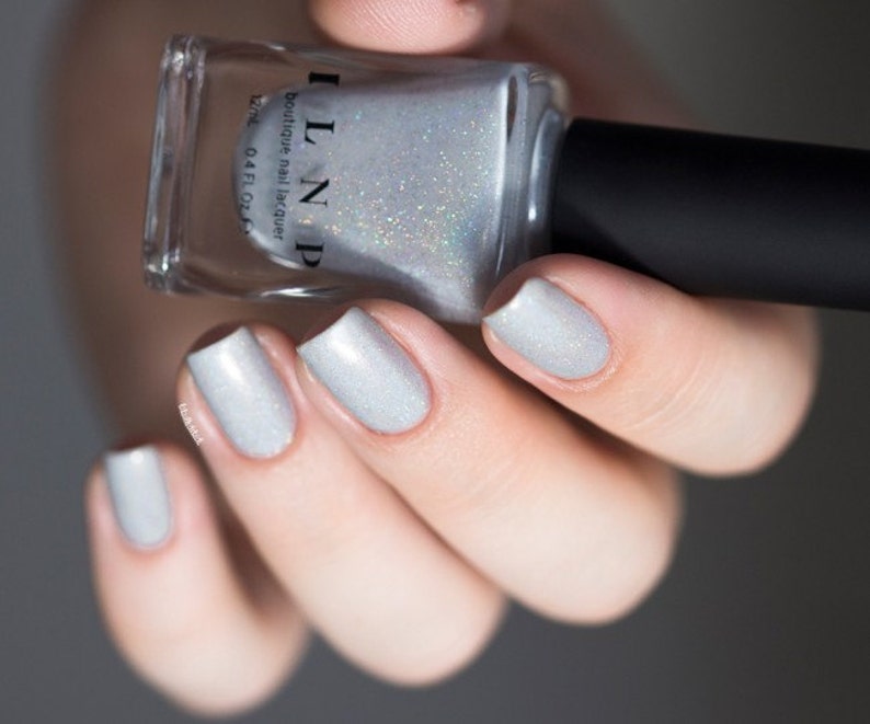 Paper Route Light Grey Holographic Nail Polish image 4