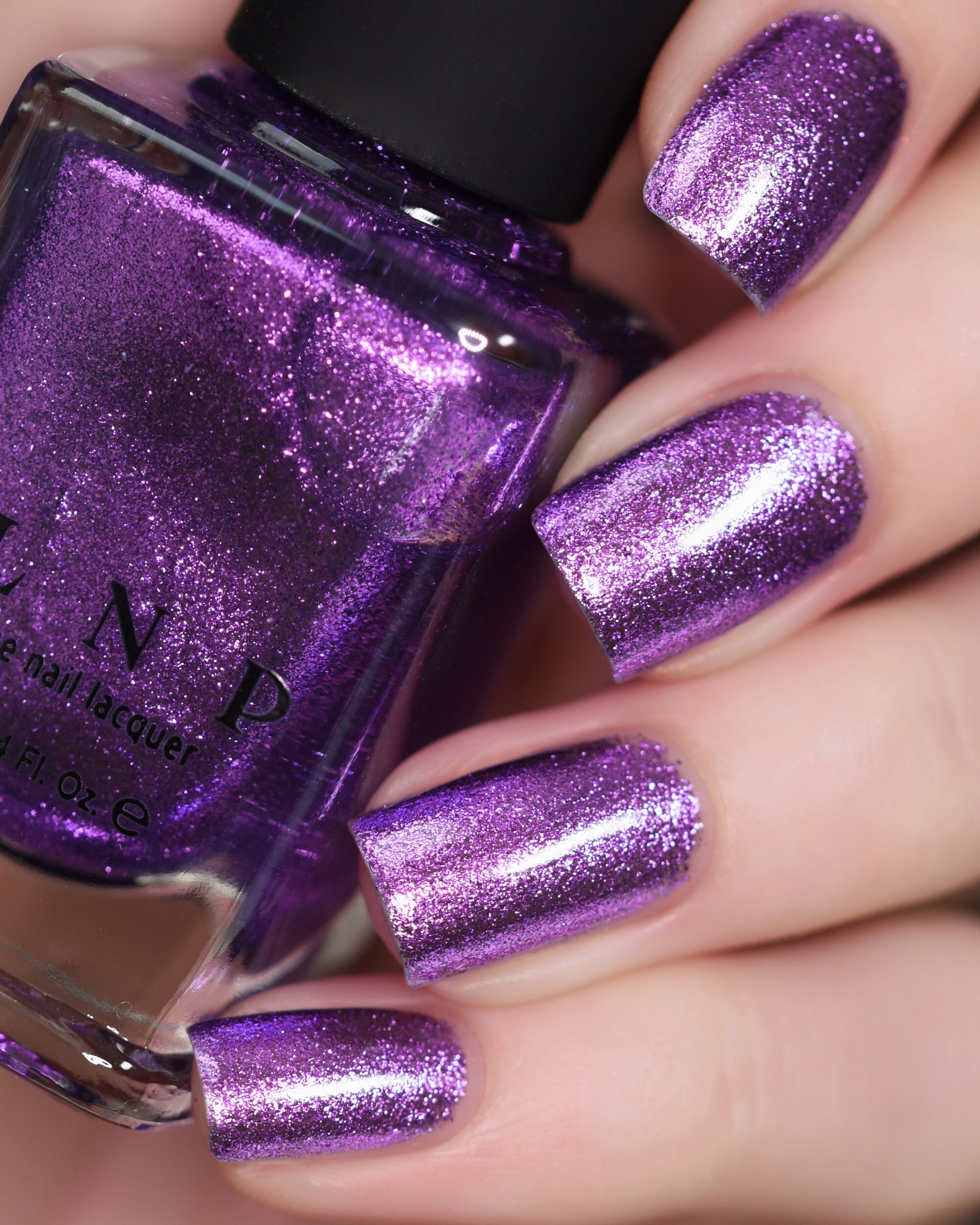 Purple Glam Glitter Mani — threesixtynails