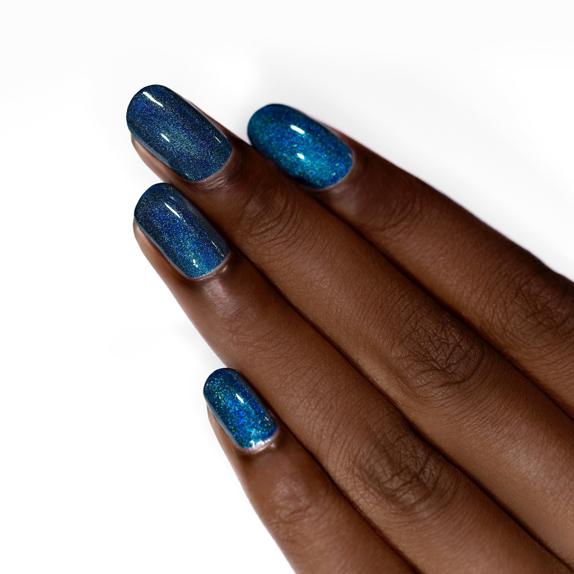 Isabella Petrol Blue Holographic Nail Polish - Etsy