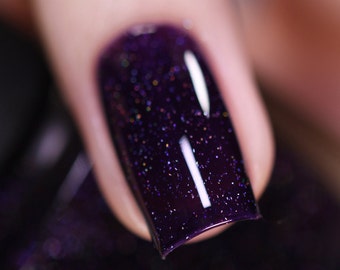 Annabelle - Stiking Blackened Aubergine Purple Holographic Nail Polish