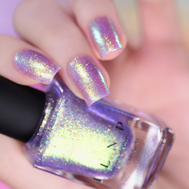 Downtown Iridescent Purple Holographic Jelly Nail Polish image 4