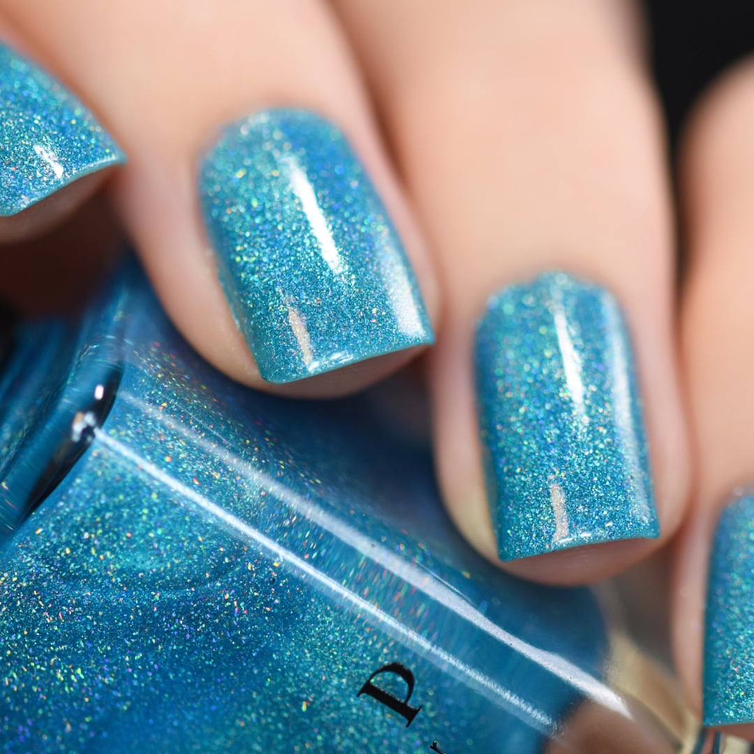 Float on Vivid Aquamarine Blue Holographic Nail Polish - Etsy