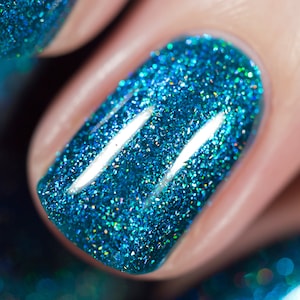 Party Favor - Vivid Teal Holographic Nail Polish